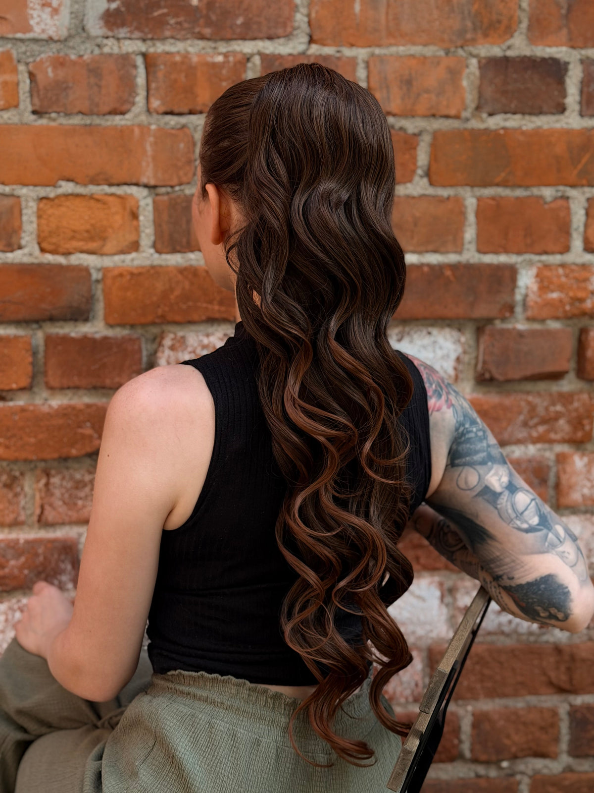 ICHA Beauty Loose Wave poninhäntä 70cm lähikuva kiinnityksestä ja tyvestä