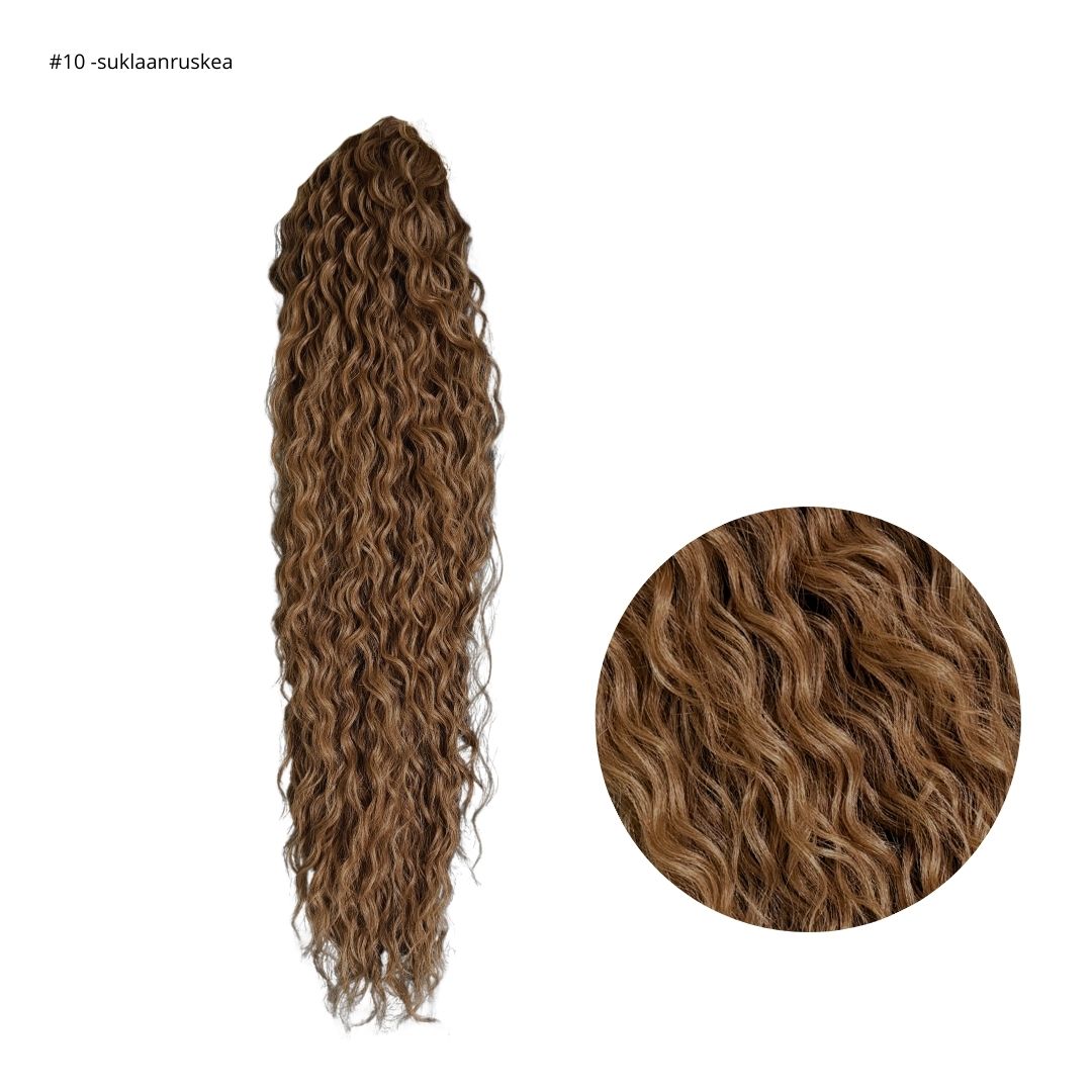 ICHA Beauty Waterwave poninhäntä 70cm kampaus lähikuva