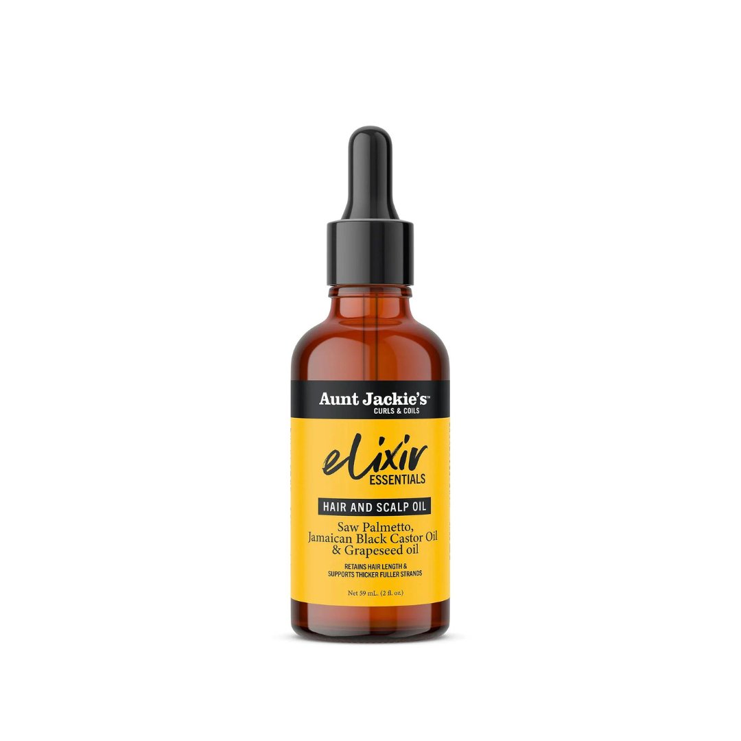 Aunt Jackie's Elixir Essentials Saw Palmetto & Jamaican Black Castor Hair & Scalp Oil 59ml - Kuituhiukset.fi