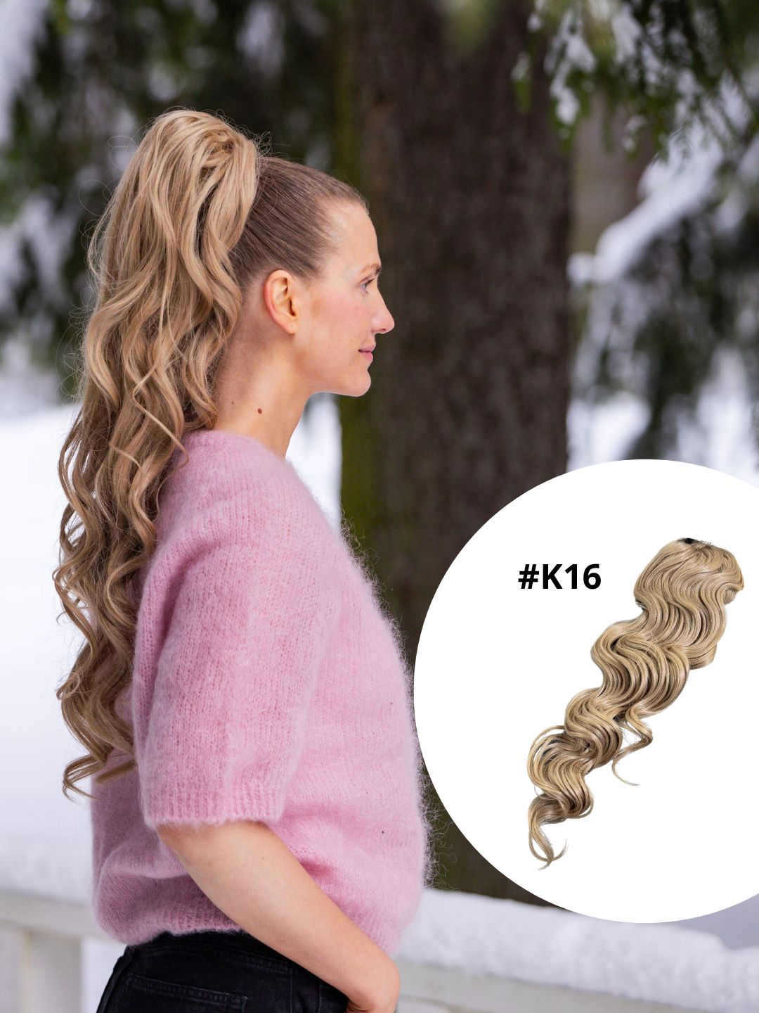 ICHA Beauty Loose Wave kuituhiusponinhäntä 70cm värisävy lähikuva