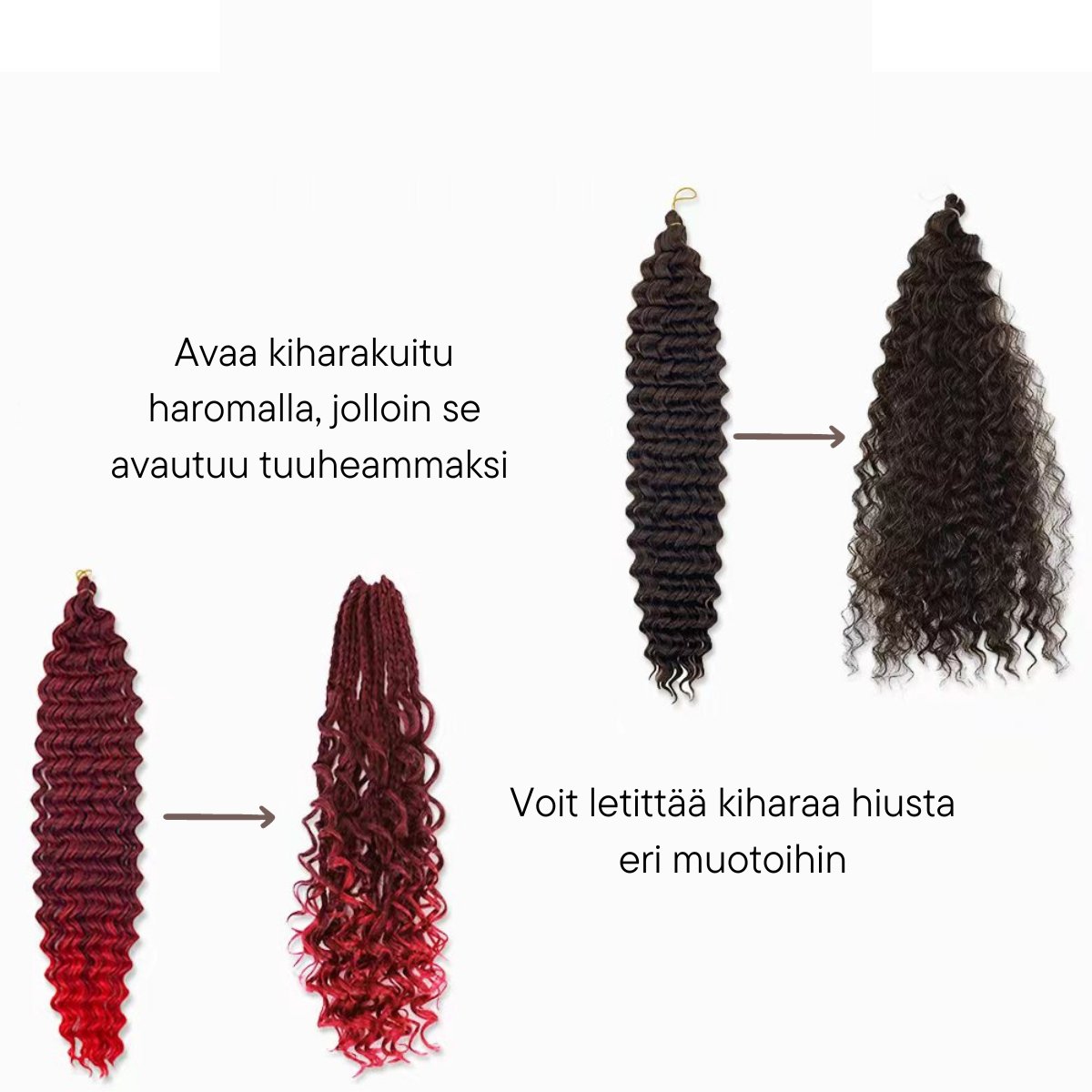 Kihara kuituhius Ariel Wave - Kuparinpunainen - Kuituhiukset.fi